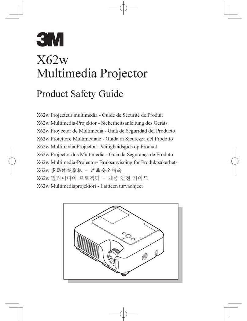 3M Multimedia Projector X62w Product safety guide