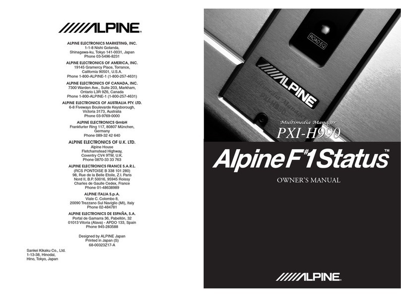 Alpine Alpine F#1 Status PXI-H990 User manual