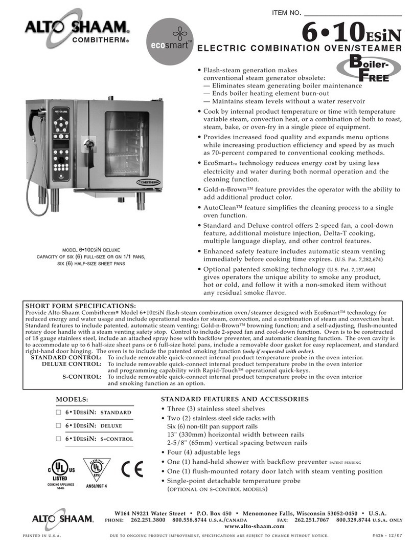 Alto-Shaam Combitherm 6.10ESiN User manual