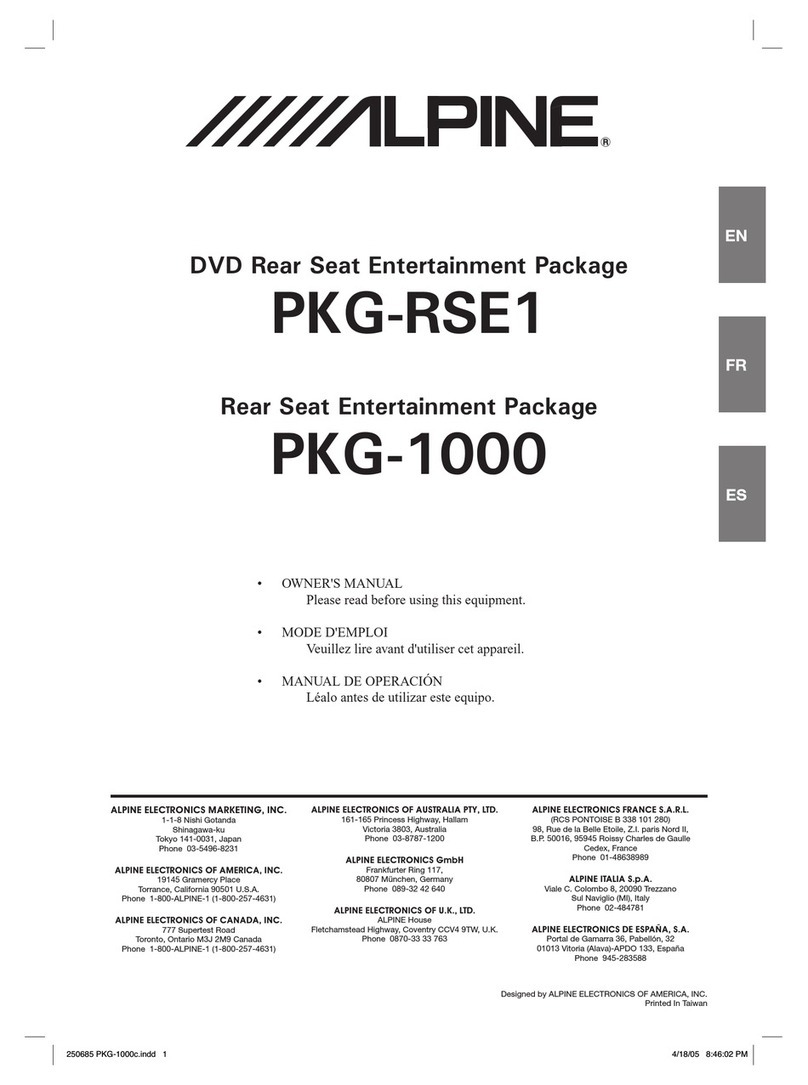 Alpine PKG-1000 owner's manual