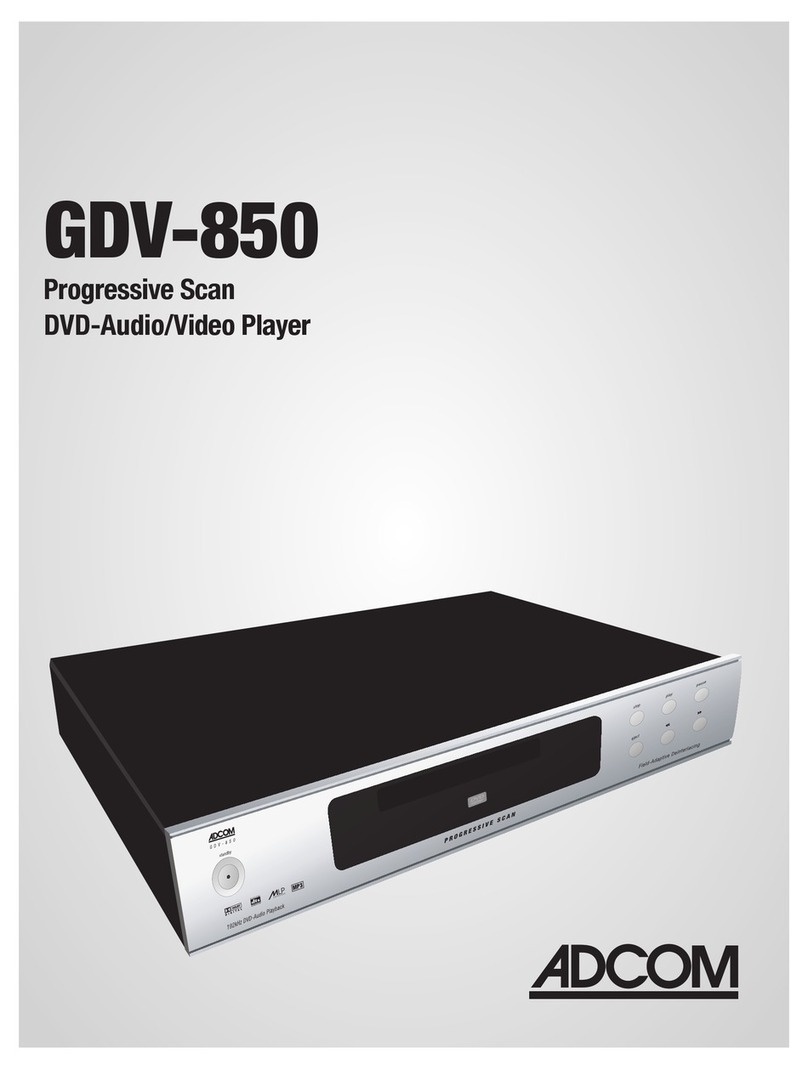 Adcom GDV-850 owner's manual