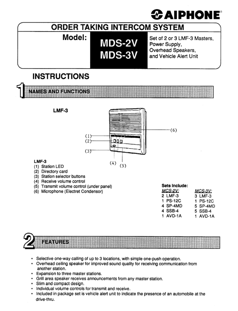 Aiphone MDS-2V User manual
