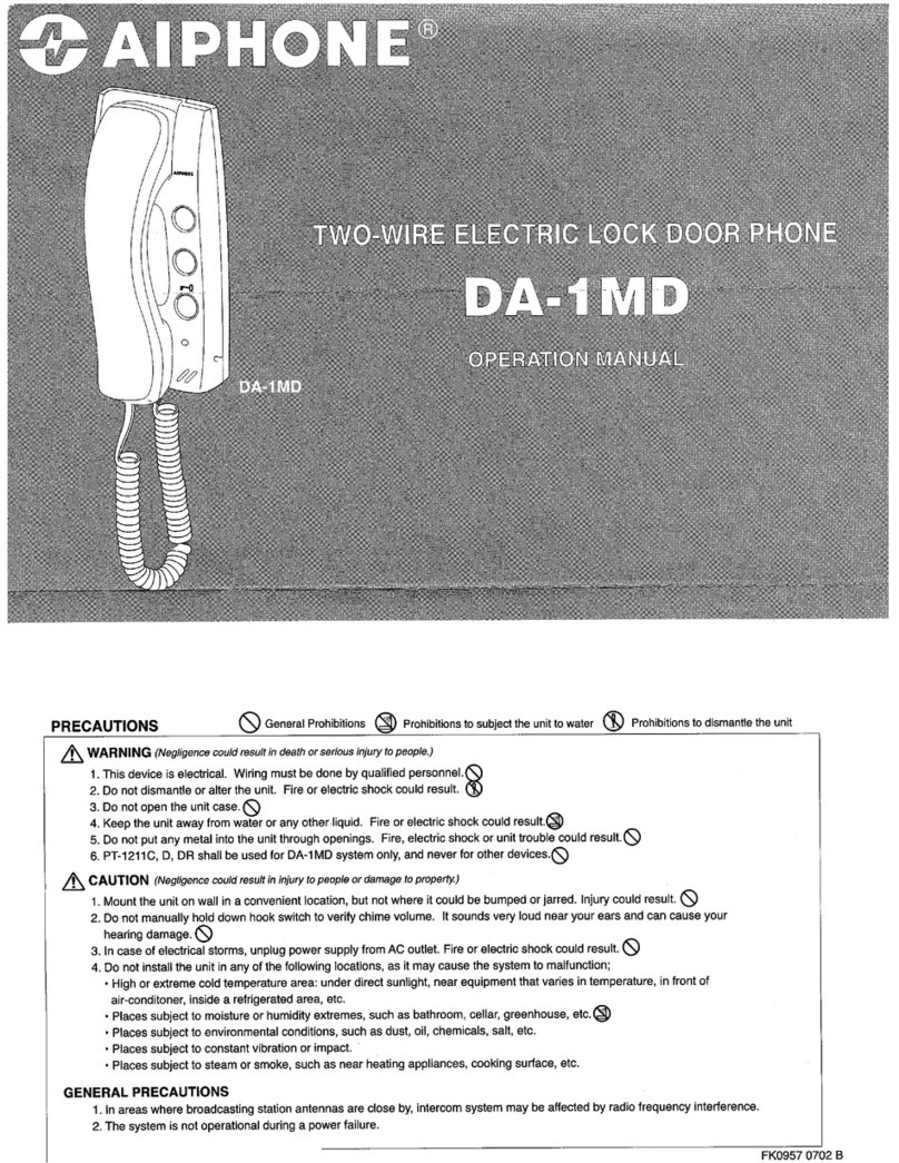 Aiphone DA-1MD User manual