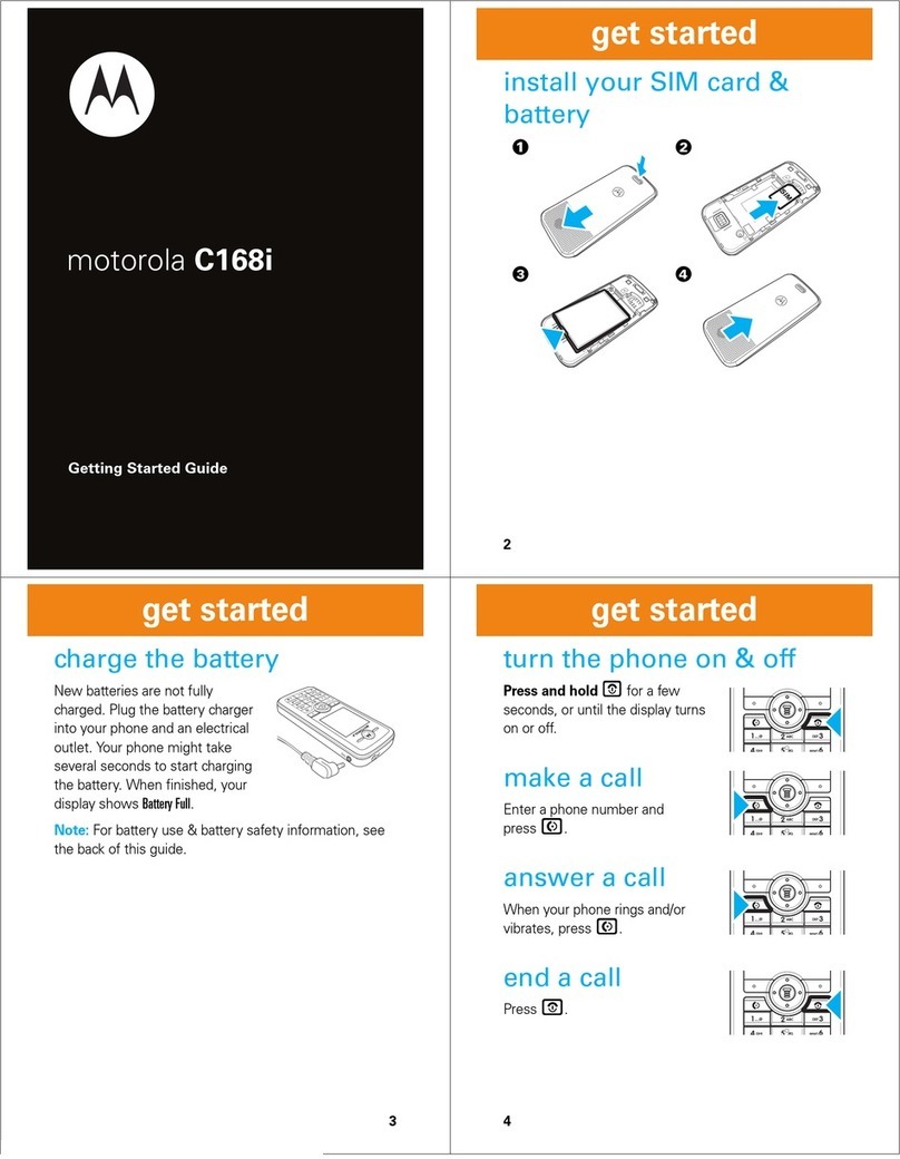 Motorola C168I - Cell Phone - GSM User manual