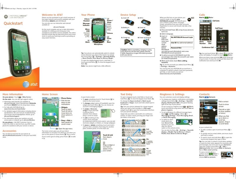 Motorola BRAVO WITH MOTOBLUR - GUIDE User manual