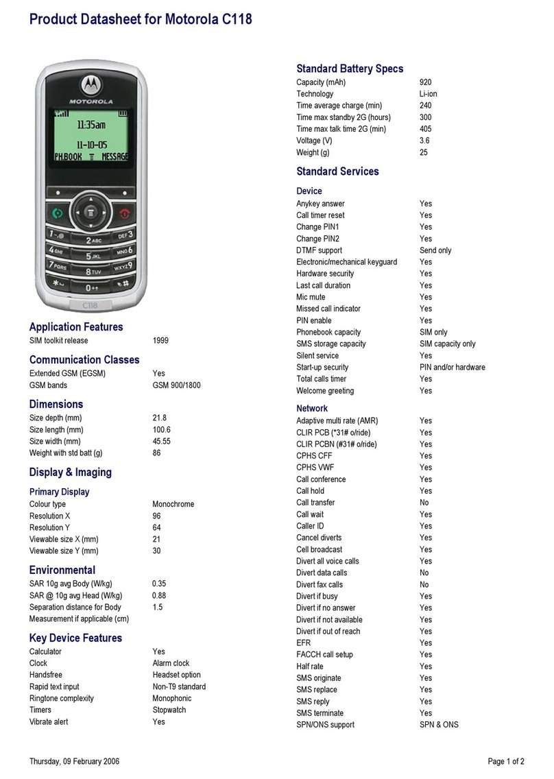 Motorola C118 datasheet