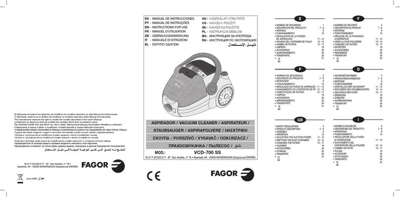 Fagor VCE-700 SS User manual Fagor VCE-700 SS User manual