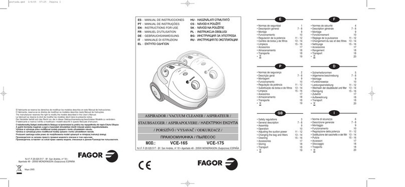 Fagor VCE-165 NORMAS DE SEGURIDAD