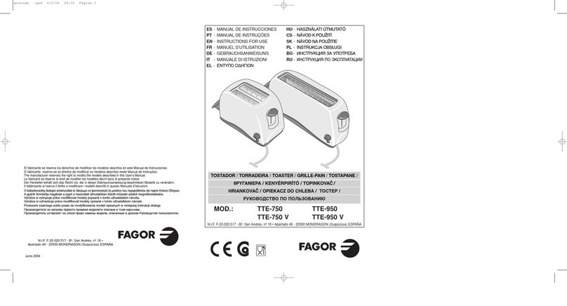 Fagor TTE-750V-TTE-950V Instructions for use