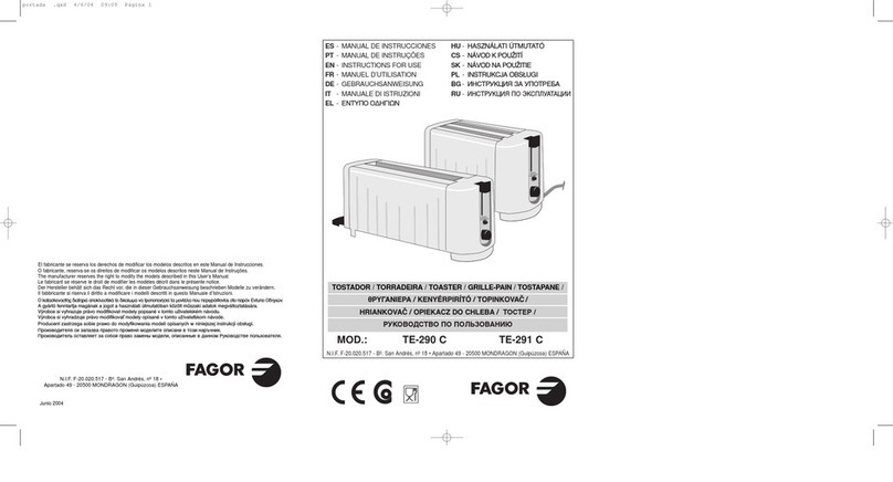 Fagor TE-290-TE-291 User manual