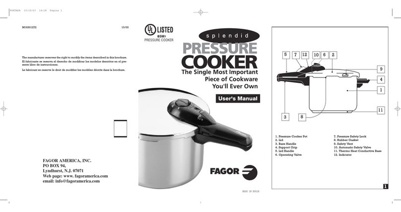 Fagor SPLENDID PRESSURE COOKER - ANNEXE 585 User manual