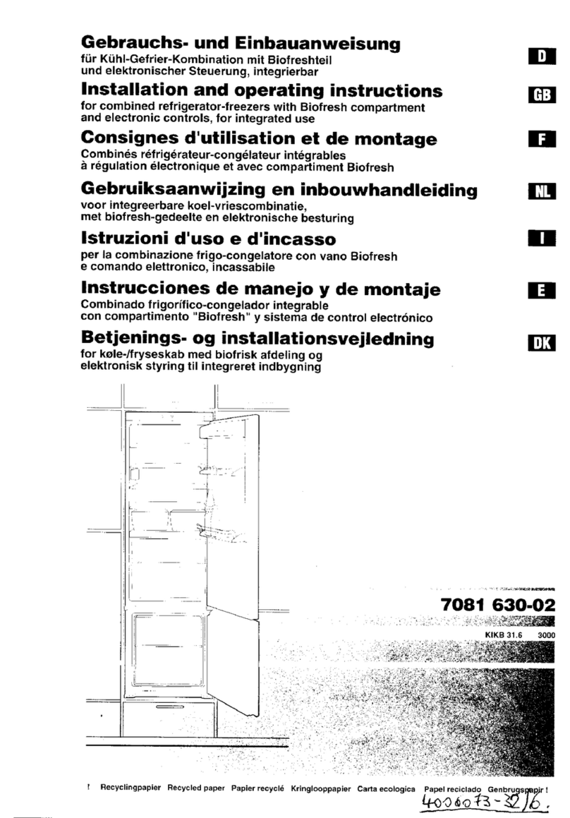JUNO JDZ7082 Installation and operating instructions
