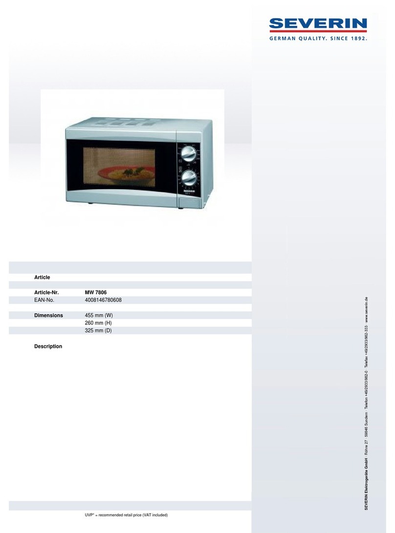 SEVERIN MW 7806 Dimensions