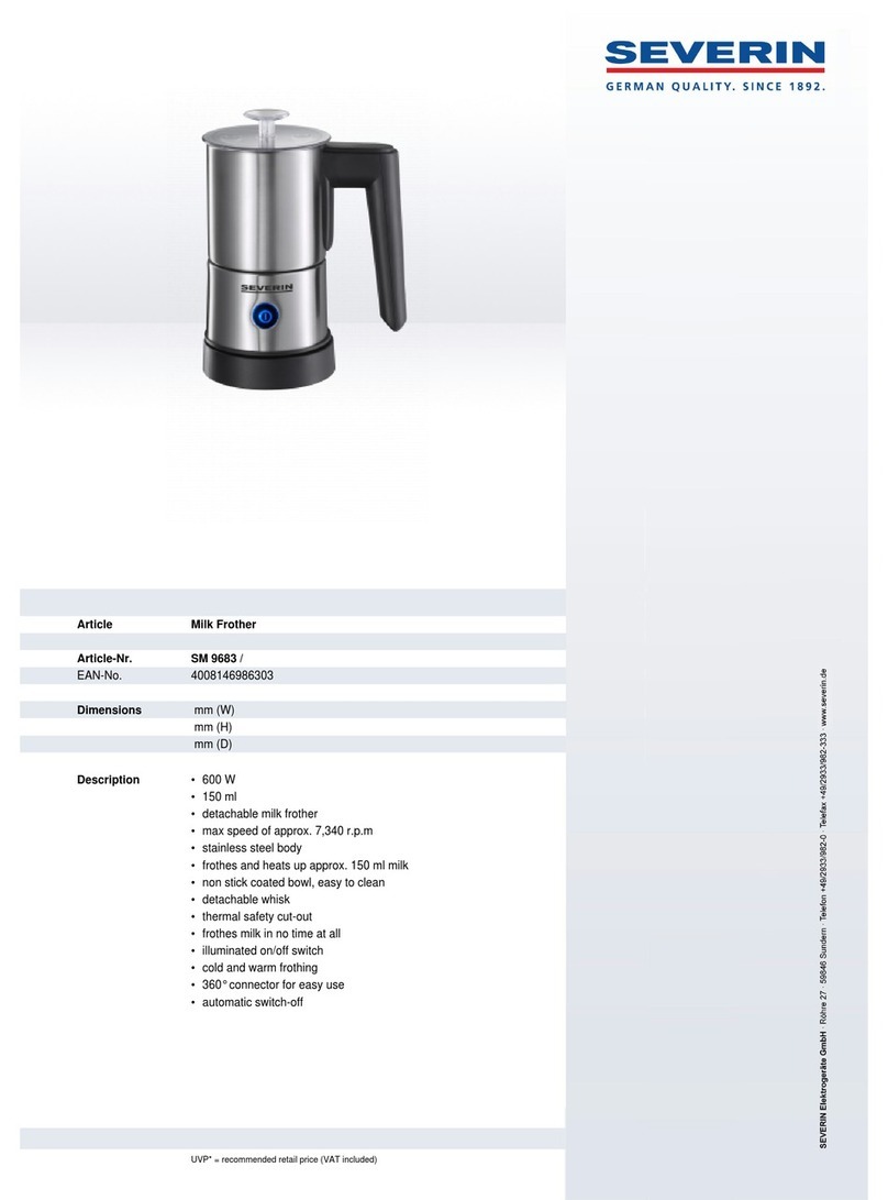 SEVERIN MILCHAUFSCHÄUMER SM 9683 User guide SEVERIN MILCHAUFSCHÄUMER SM 9683 User guide