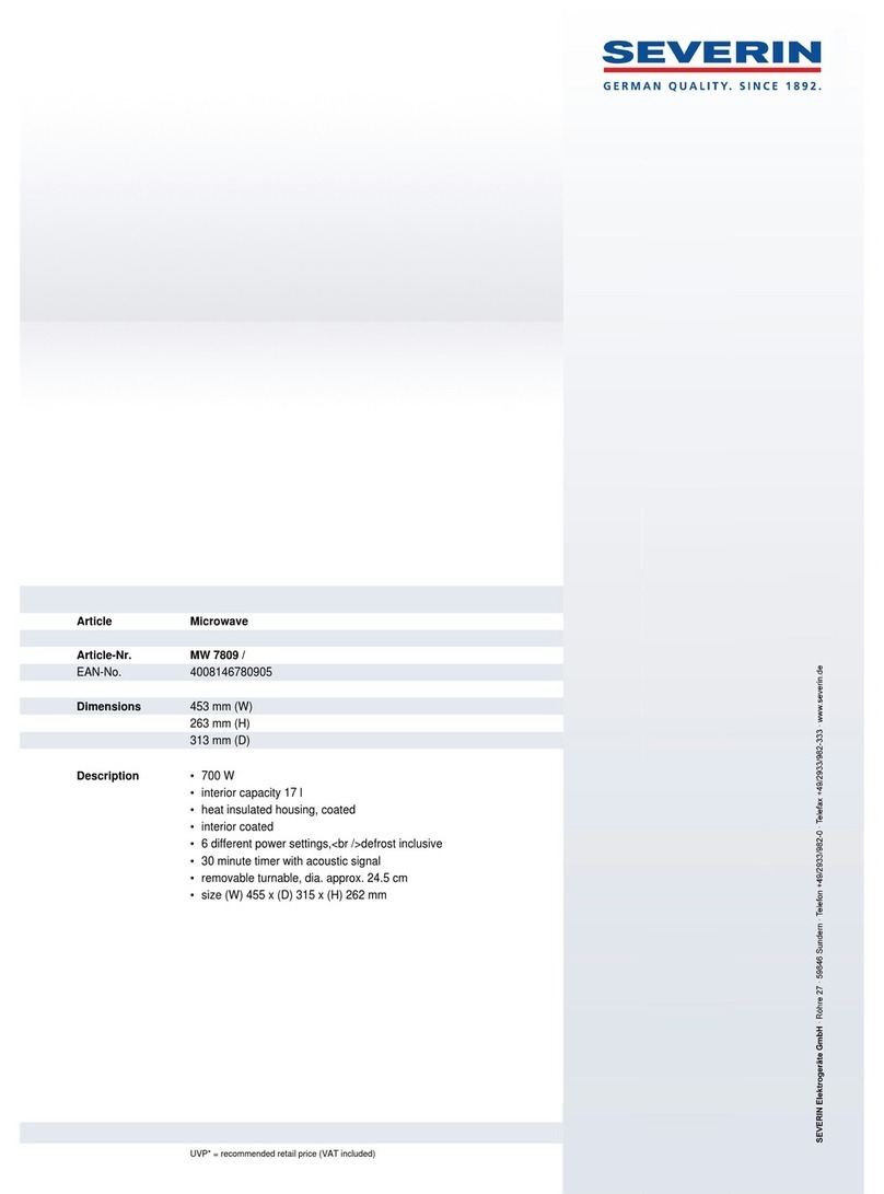 SEVERIN MW 7809 User guide