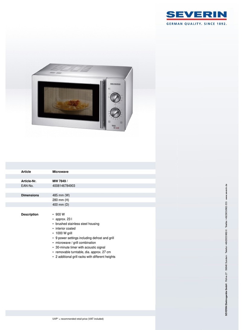 SEVERIN MIKROWELLE MIT GRILL MW 7849 Dimensions SEVERIN MIKROWELLE MIT GRILL MW 7849 Dimensions