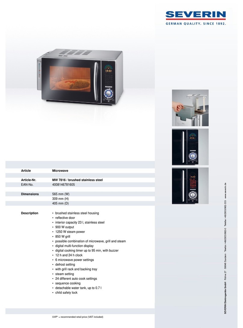SEVERIN MIKROWELLE MIT GRILL- UND DAMPFFUNKTION MW 7816... User manual SEVERIN MIKROWELLE MIT GRILL- UND DAMPFFUNKTION MW 7816... User manual