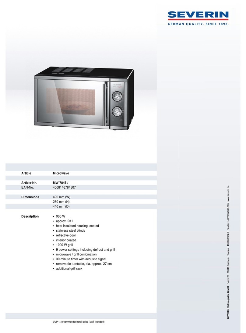SEVERIN MW 7845 Dimensions