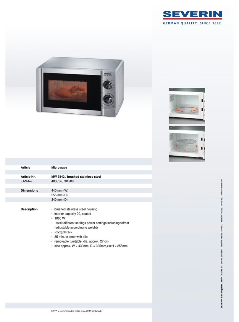 SEVERIN MIKROWELLE MIT GRILL MW 7842 User guide