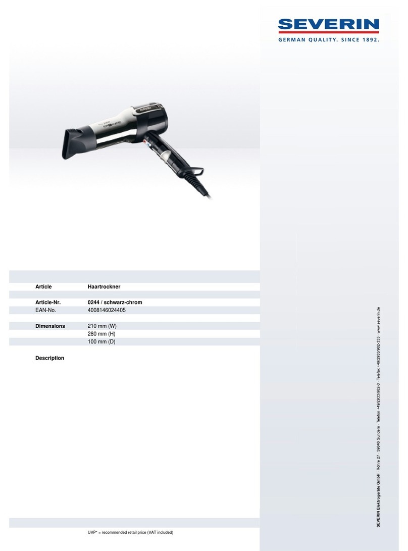 SEVERIN PRO 2000 IONICERAMIC 0244 User guide SEVERIN PRO 2000 IONICERAMIC 0244 User guide