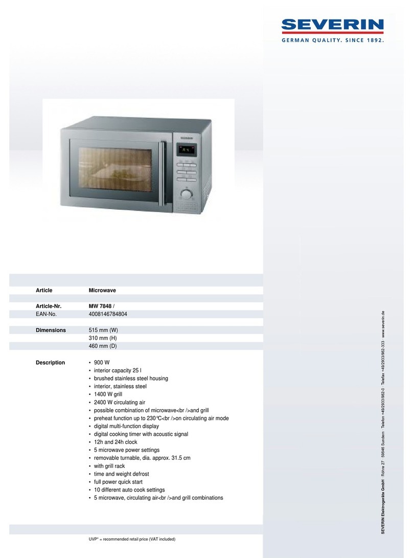 SEVERIN MW 7848 User manual SEVERIN MW 7848 User manual