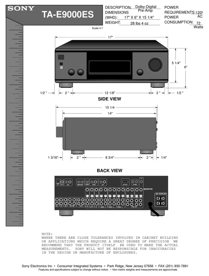 Sony TA-E9000ES - Stereo Preamplifier Dimensions