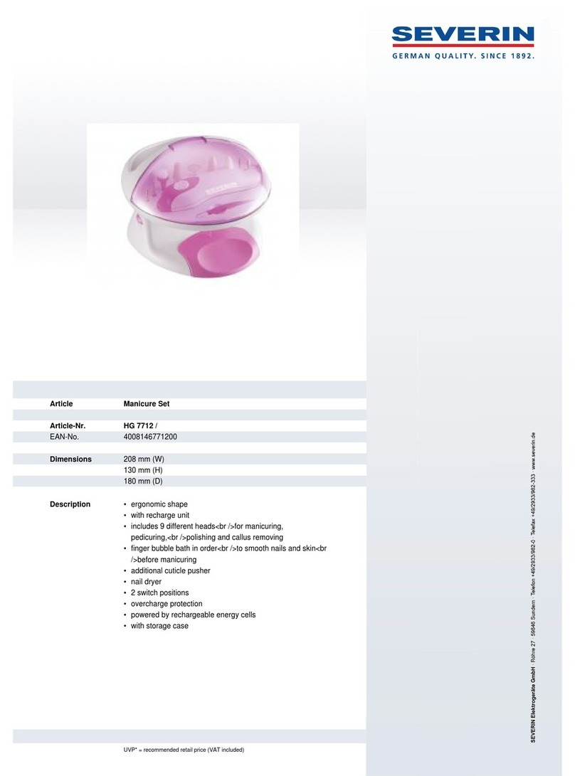 SEVERIN MANICURE-CENTER HG 7712 Dimensions SEVERIN MANICURE-CENTER HG 7712 Dimensions
