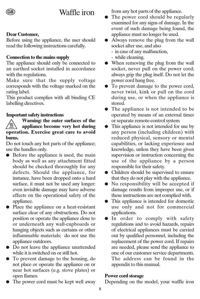 SEVERIN WA 2110 Important safety instructions