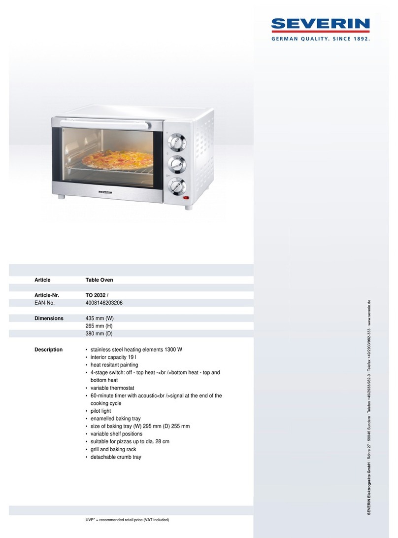 SEVERIN TOASTOFEN TO 2032 Dimensions