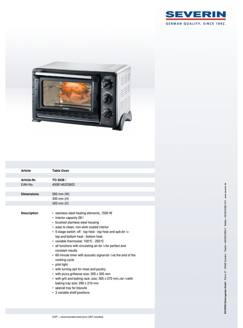 SEVERIN TOASTOFEN MIT UMLUFT TO 2036 datasheet