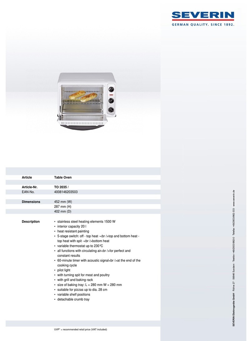 SEVERIN TOASTOFEN MIT UMLUFT TO 2035 datasheet