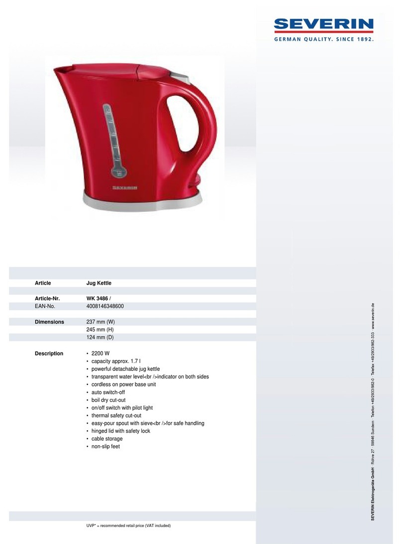 SEVERIN WK 3486 User guide