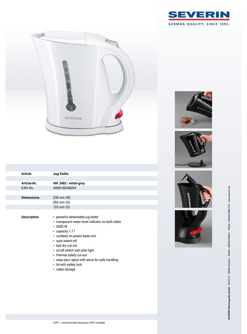 SEVERIN WK 3482 - Dimensions