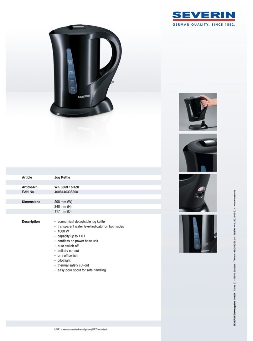 SEVERIN WK 3363 User guide SEVERIN WK 3363 User guide