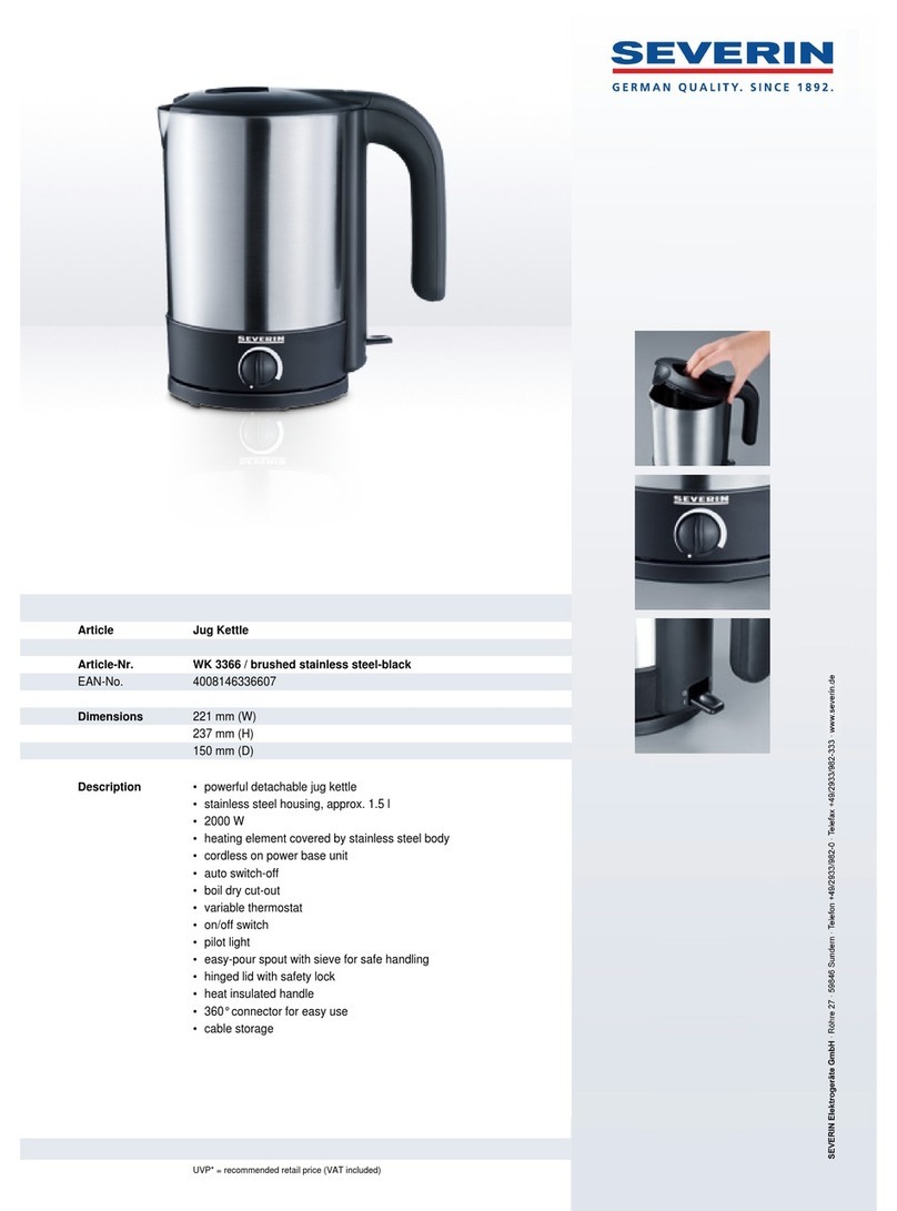 SEVERIN WK 3366 - User guide SEVERIN WK 3366 - User guide