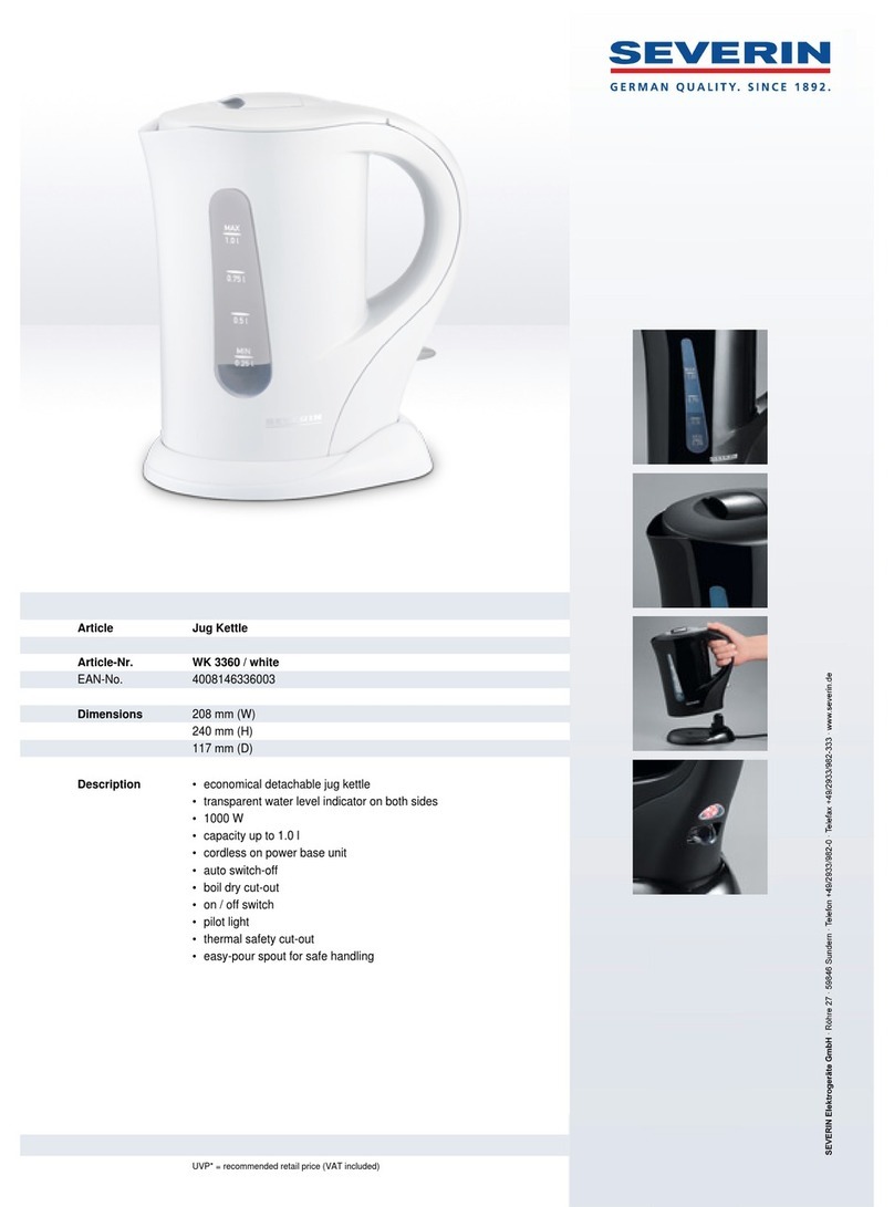 SEVERIN WK 3360 - Dimensions