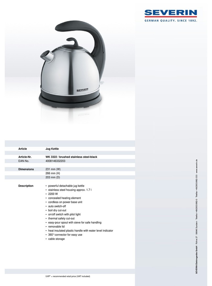 SEVERIN WK 3322 - Dimensions