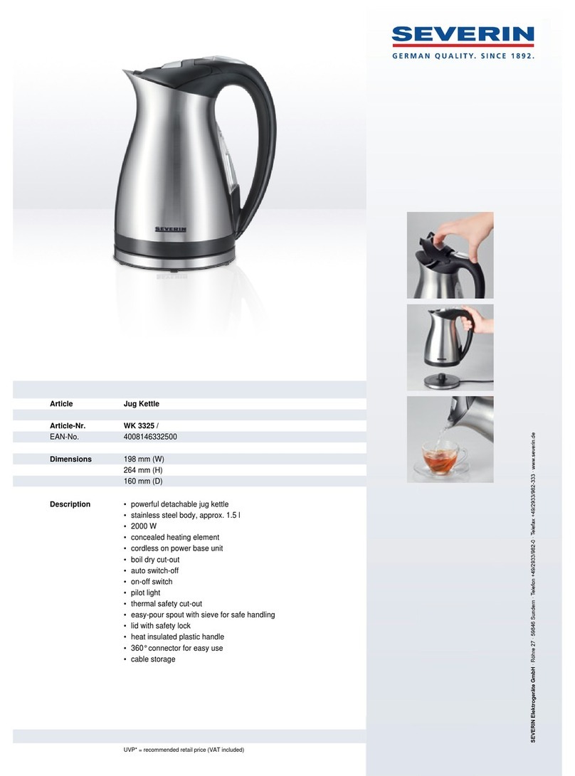 SEVERIN WK 3325 Dimensions