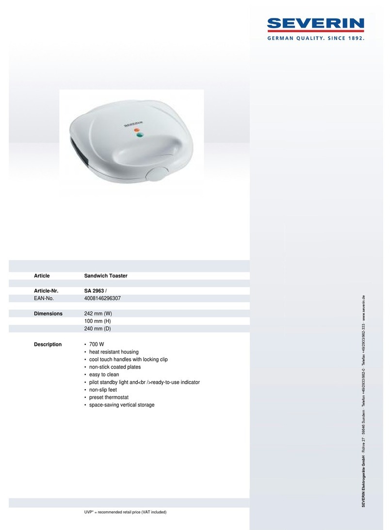 SEVERIN SA 2963 - User guide SEVERIN SA 2963 - User guide