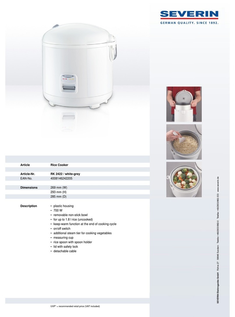 SEVERIN RICE COOKER User guide