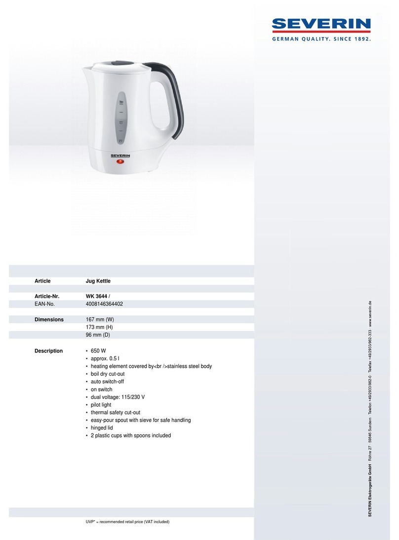 SEVERIN WK 3644 User guide