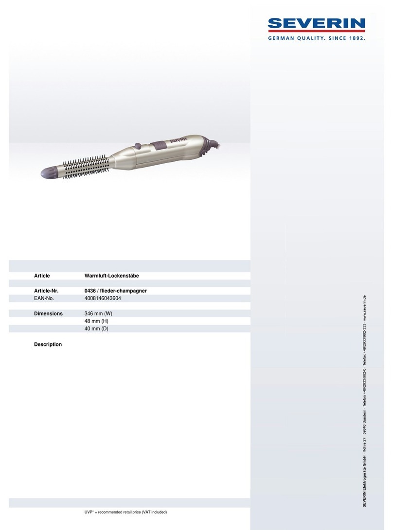 SEVERIN RETRACTABLE STYLER 0436 User guide