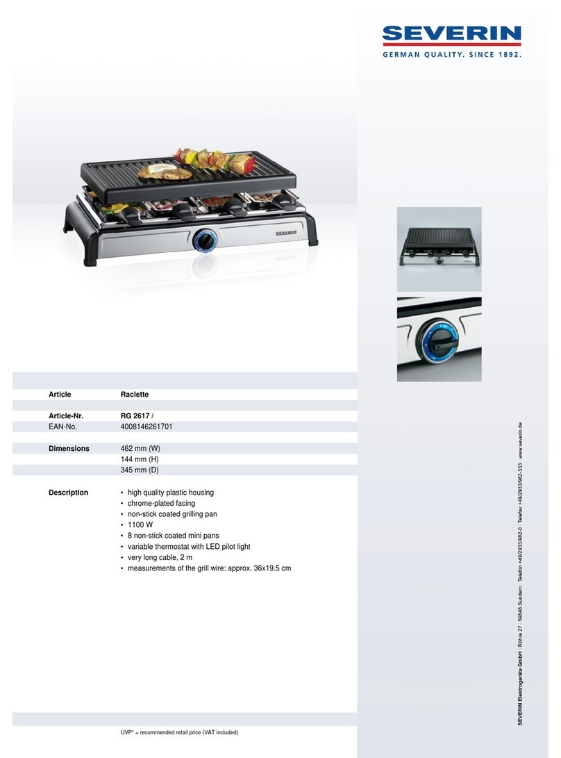 SEVERIN RACLETTE - DATASHEET 2 Dimensions