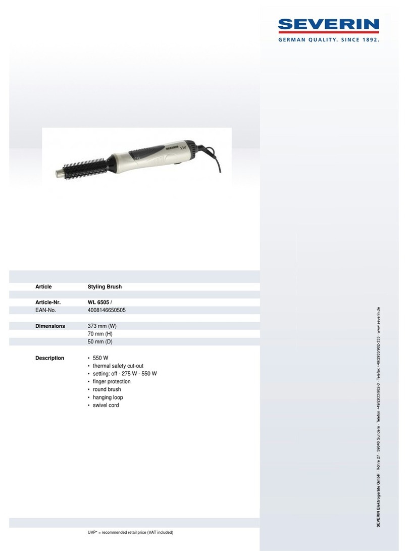 SEVERIN STYLING BRUSH Dimensions