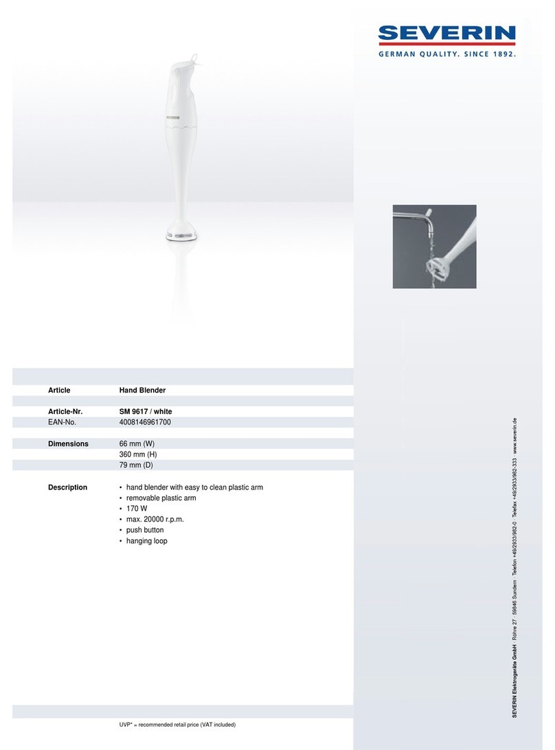 SEVERIN SM 9617 - Dimensions