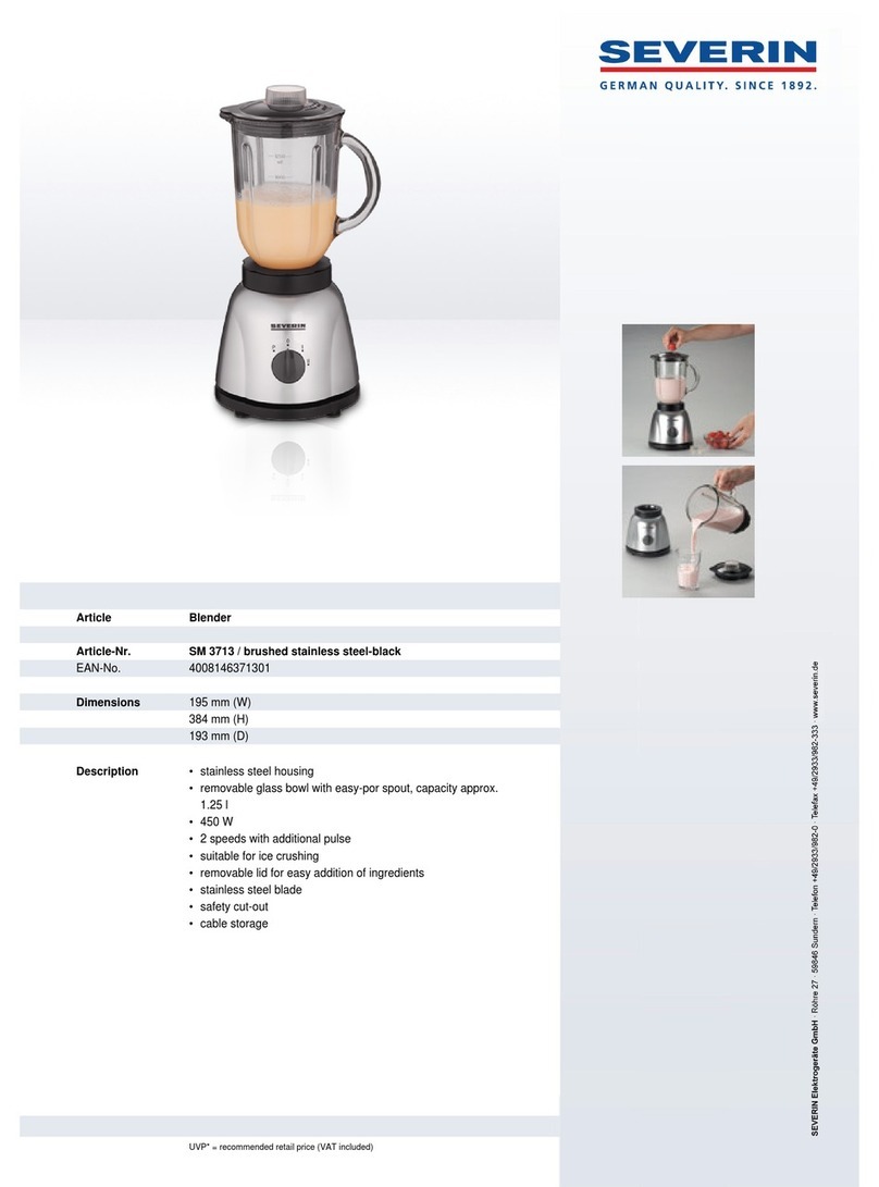 SEVERIN SM 3713 Dimensions