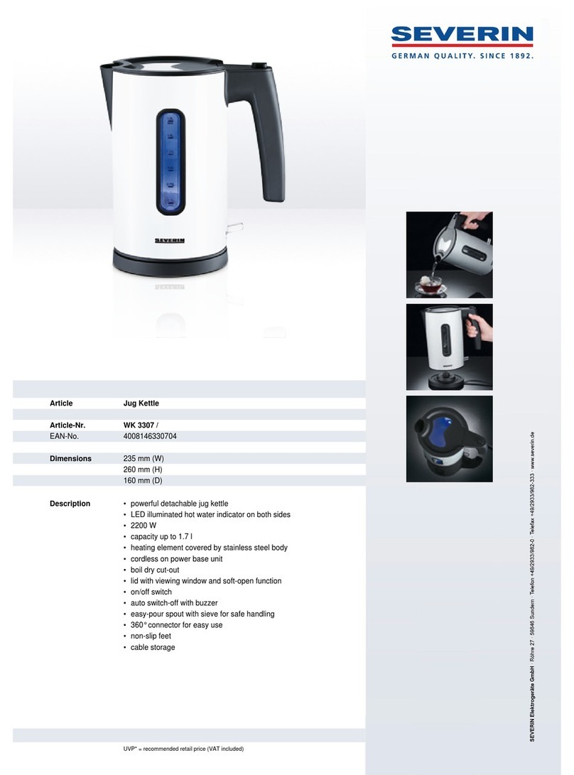 SEVERIN JUG KETTLE - DATASHEET 2 User guide