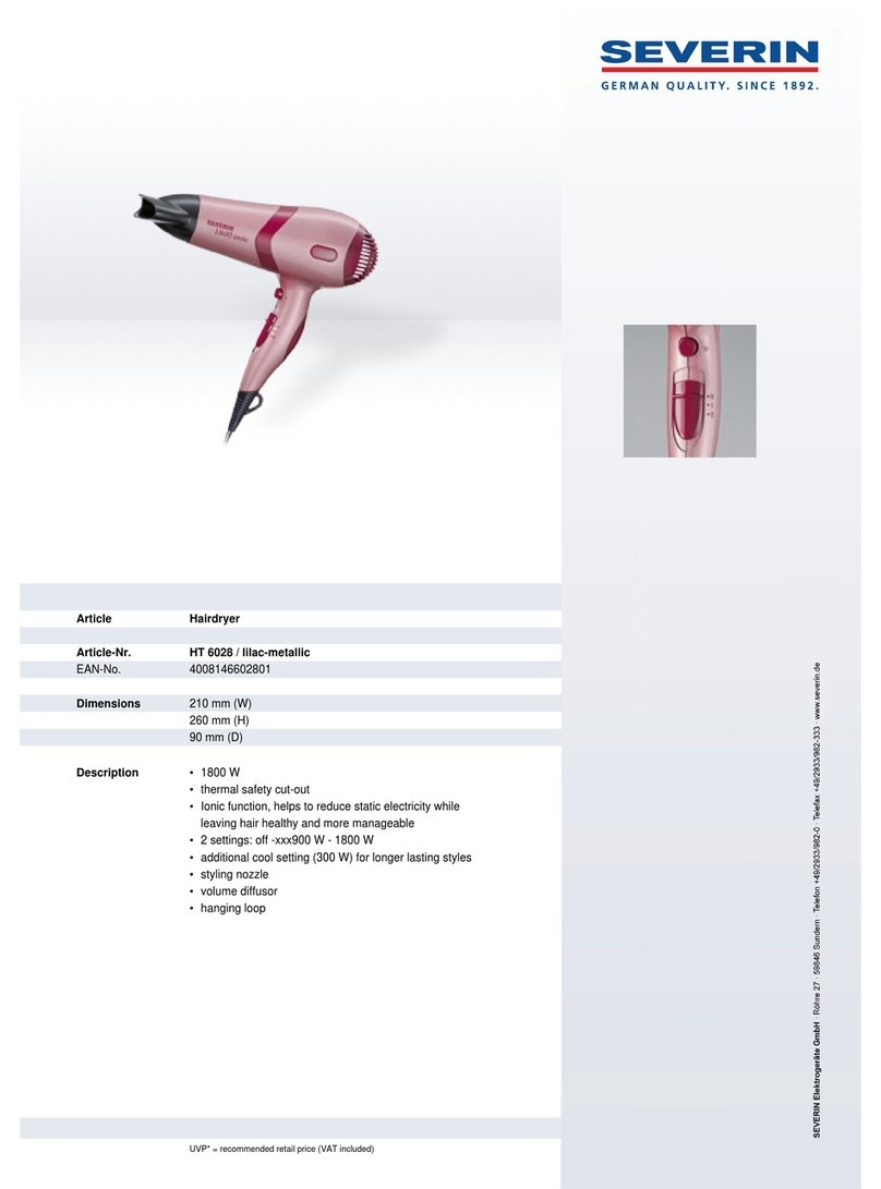 SEVERIN HT 6028 Dimensions