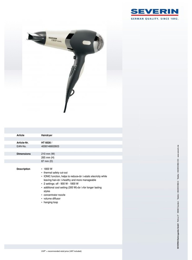 SEVERIN HT 6026 Dimensions