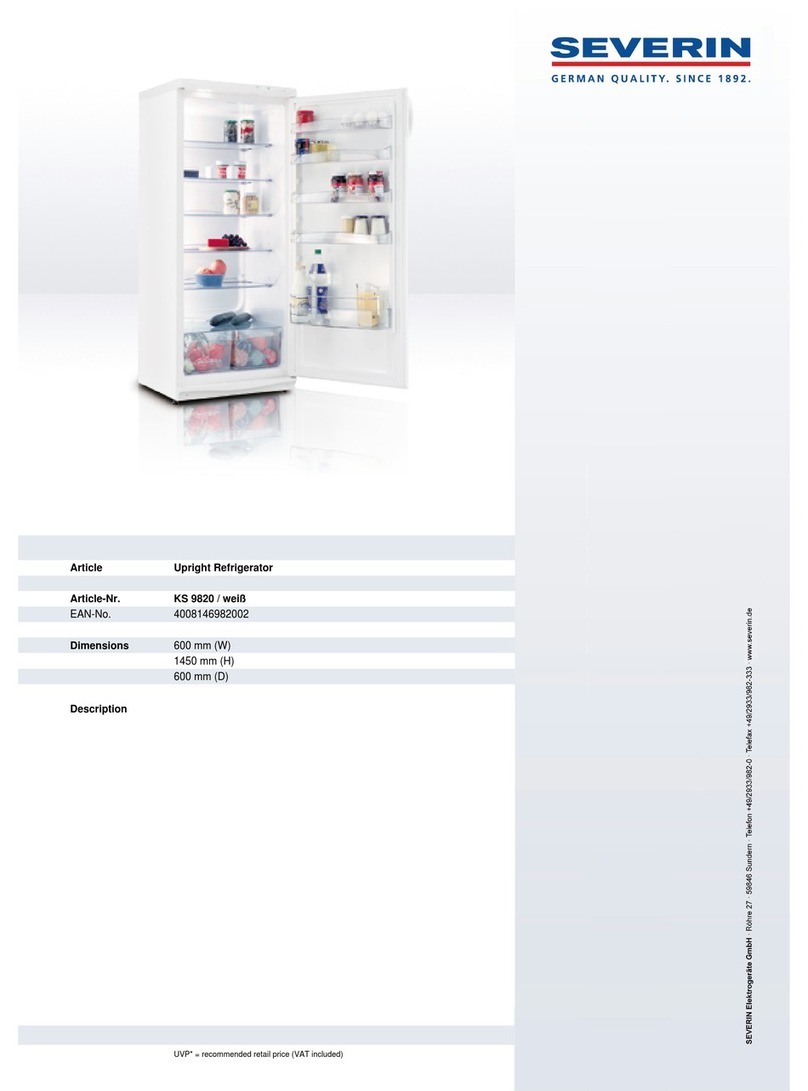 SEVERIN HOCHKÜHLSCHRANK KS 9820 User guide